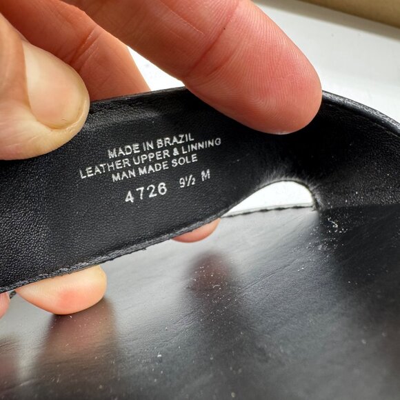 Tory Burch Marion Black Leather/Cork Wedge ankle Strap heels women’s sz 9.5 - Picture 8 of 11